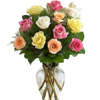 15 multi-colored roses | Flower Delivery Liski